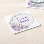 Paarse bruidsshower Papieren Onderzetter (Schuin)