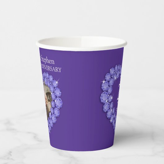 Paarse bruiloft 21-jarig jubileum papieren bekers (Links)