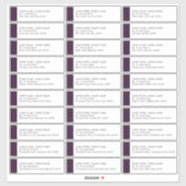 Paarse bruiloft 30 gastAdresetiketten Sticker (Vel)