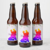 Paarse bruiloft bier etiket (Flessen)