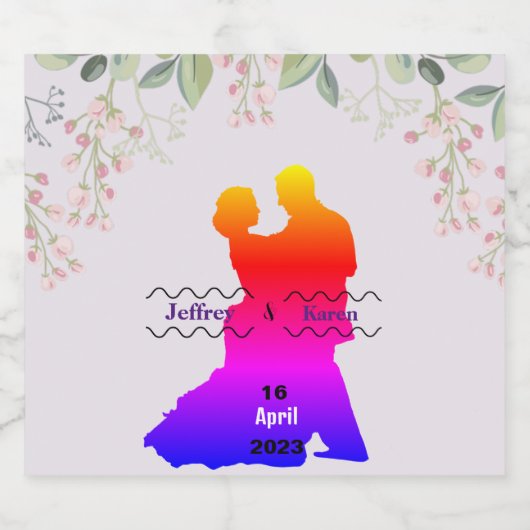 Paarse bruiloft bier etiket (Enkel label)