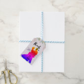 Paarse bruiloft cadeaulabel (Met Touw)