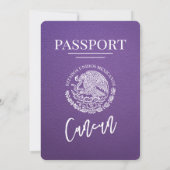 Paarse bruiloft Cancun Passport Kaart (Achterkant)