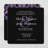 Paarse bruiloft Damask Lace Rehearsal Dinner 2 Kaart (Voorkant / Achterkant)