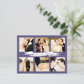 Paarse bruiloft Dank u Banner Typografie Foto Briefkaart (Staand voorkant)