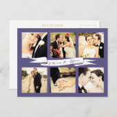 Paarse bruiloft Dank u Banner Typografie Foto Briefkaart (Voorkant / Achterkant)