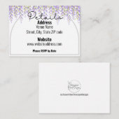 Paarse Bruiloft Details Behuizing Kaart (Voorkant / Achterkant)