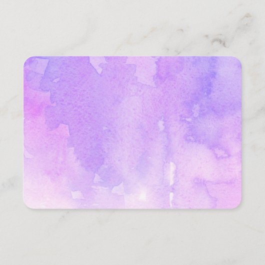 Paarse bruiloft die het goed wenst. Lavendel water Informatiekaartje (Achterkant)