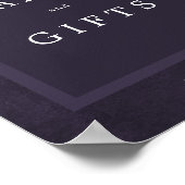 Paarse bruiloft, eenvoudige elegante kaarten en ca poster (Hoek)