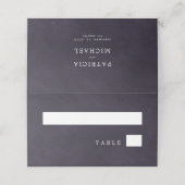 Paarse bruiloft elegante typografische klasse plaatskaartje (Buitenkant ongevouwen)