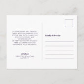 Paarse bruiloft Foto: Bedankt Briefkaart (Achterkant)