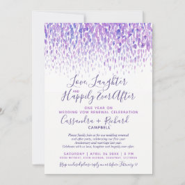 Paarse bruiloft gelofte verlenging 1 jaar op geluk kaart