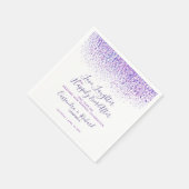 Paarse bruiloft gelofte verlenging 1 jaar op geluk servet (Hoek)