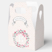 Paarse bruiloft gunst box foto's monogram namen bedankdoosjes (Geopend)