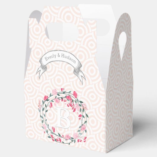 Paarse bruiloft gunst box foto's monogram namen bedankdoosjes (Geopend)