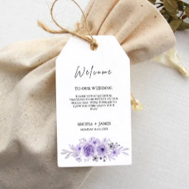 Paarse bruiloft gunst Label Sjabloon, Cadeaulabel