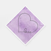 Paarse bruiloft Heart Lavender Waterverf Love Servet (Hoek)