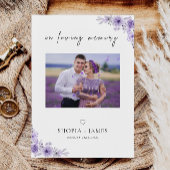 Paarse bruiloft in liefdevolle herinnering foto te kaart