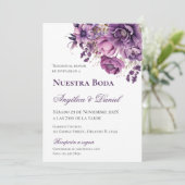 Paarse bruiloft in Spanje Kaart (Staand voorkant)