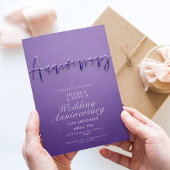 Paarse bruiloft Jubileum Kaart