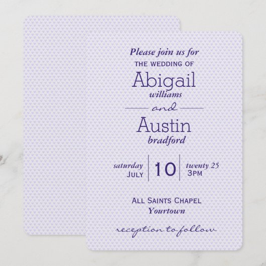 Paarse bruiloft kaart (Voorkant / Achterkant)