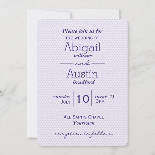 Paarse bruiloft kaart (Voorkant)