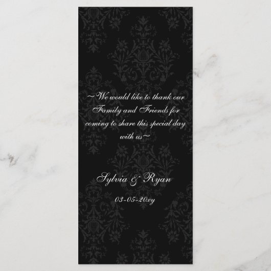 paarse bruiloft menu (Achterkant)