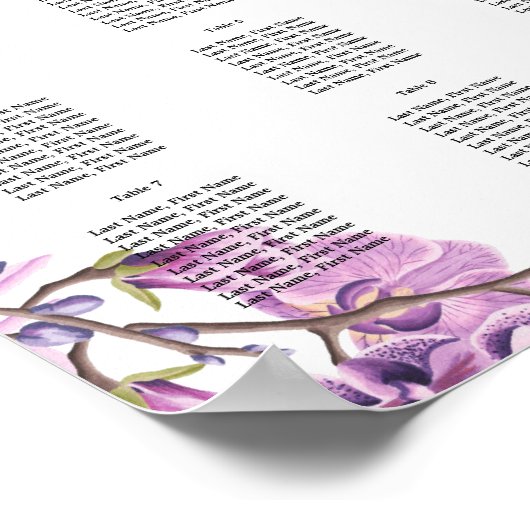 paarse bruiloft met bloemetjesplank poster (Hoek)