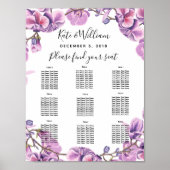 paarse bruiloft met bloemetjesplank poster (Voorkant)