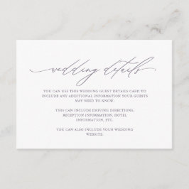  Paarse bruiloft met kalligrafie — Gegevens Informatiekaartje