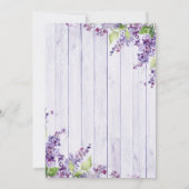 Paarse bruiloft met Lila Floral Waterverf Rustic Kaart (Achterkant)