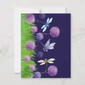 Paarse bruiloft met uitzondering van de datum save the date (Achterkant)