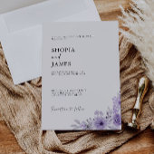 Paarse bruiloft nodigt uit tot Sjabloon Kaart