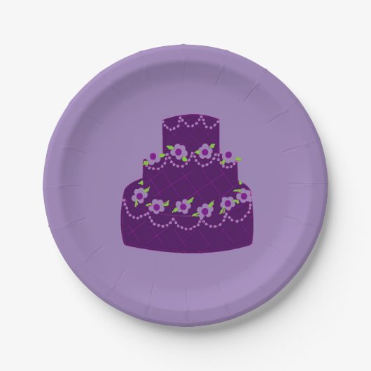 Paarse bruiloft papieren bordje (Voorkant)