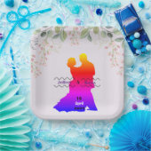 Paarse bruiloft papieren bordje (Feest)