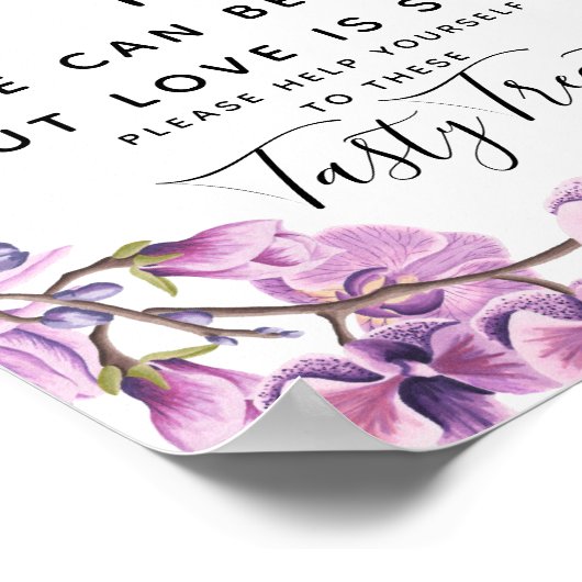 paarse bruiloft Popcorn-trouwbord Poster (Hoek)