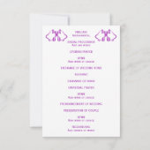 Paarse bruiloft programma bellen en lint (Achterkant)