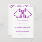 Paarse bruiloft programma bellen en lint (Voorkant / Achterkant)