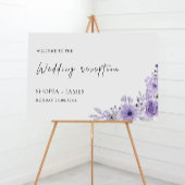 Paarse bruiloft receptie welkomstbord poster
