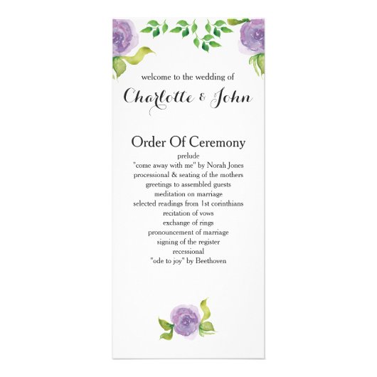 paarse bruiloft reclamekaart (Voorkant)