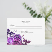 Paarse bruiloft rsvp Bloemen antwoord Bloemen reac (Staand voorkant)