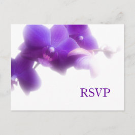 Paarse bruiloft RSVP Briefkaart