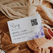Paarse bruiloft RSVP Kaart Sjabloon