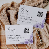 Paarse bruiloft RSVP Kaart Sjabloon