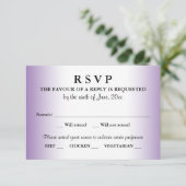 Paarse bruiloft RSVP reactie (Staand voorkant)