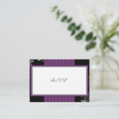 Paarse bruiloft RSVP reactie kleine Kaart (Staand voorkant)