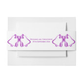 Paarse bruiloft uitnodiging buik band klokken lint uitnodigingen wikkel (Voorkant Voorbeeld)