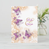 Paarse bruiloft verloving kaart (Staand voorkant)