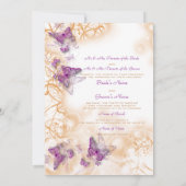 Paarse bruiloft verloving kaart (Achterkant)