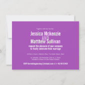 Paarse bruiloft voor kerkboten kaart (Achterkant)